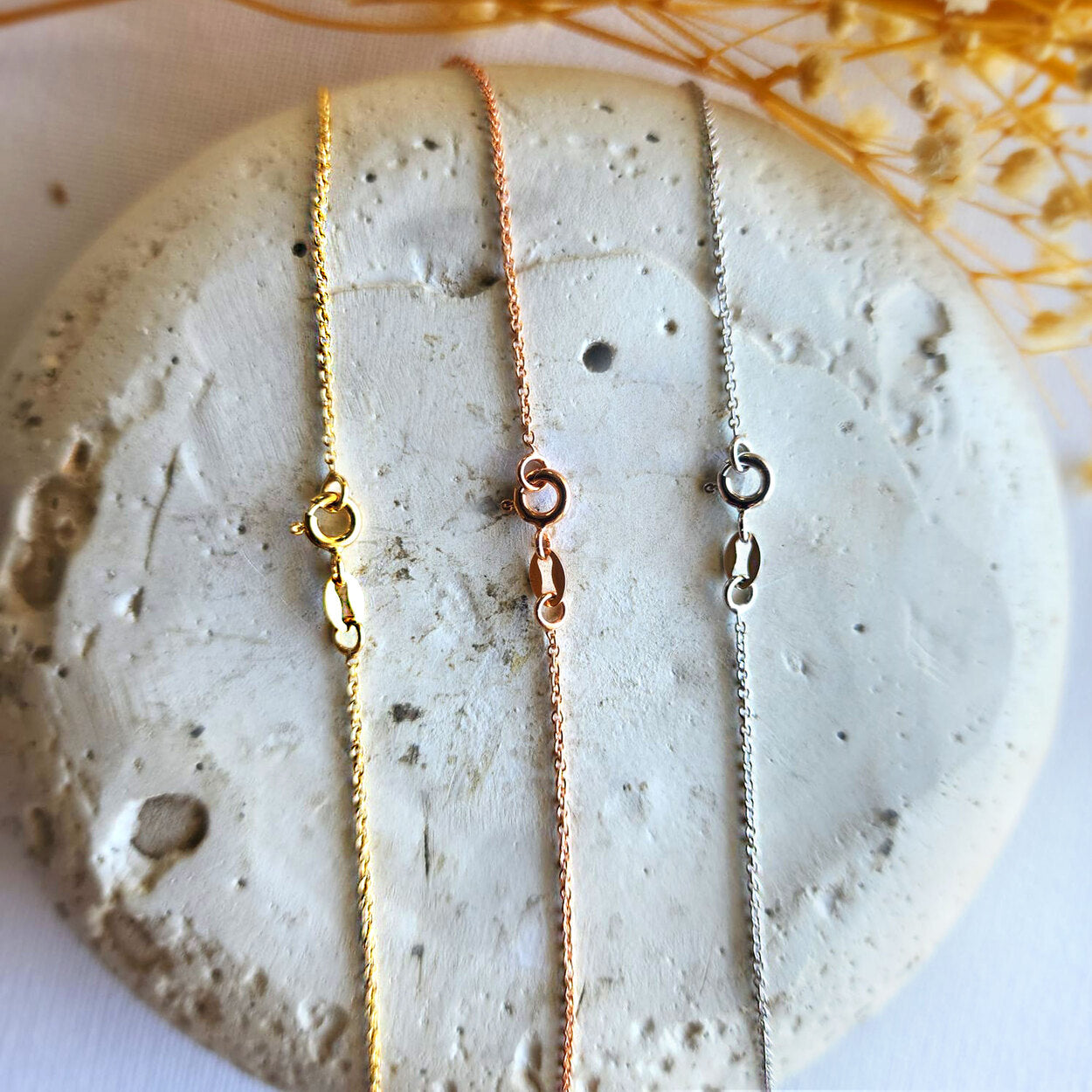 14K Gold Cable Chain Necklace – 42 cm