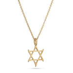 Curved Star of David Necklace in 18K Gold Vermeil – front view