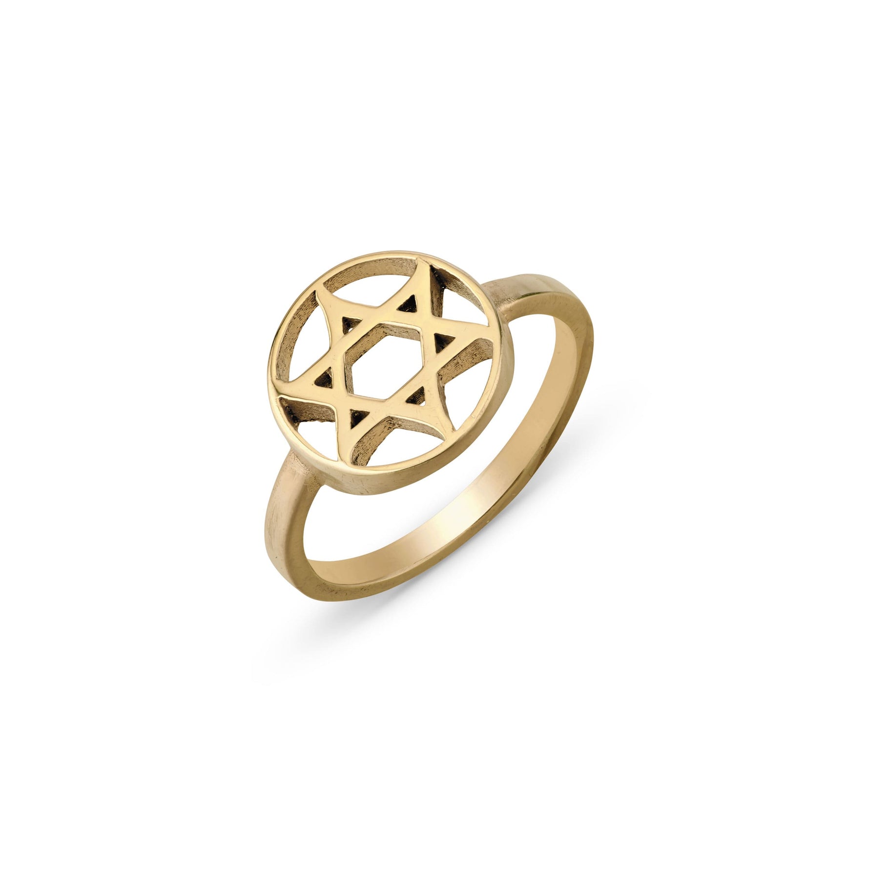 Curved Star of David Ring in 18K Gold Vermeil – front angle view