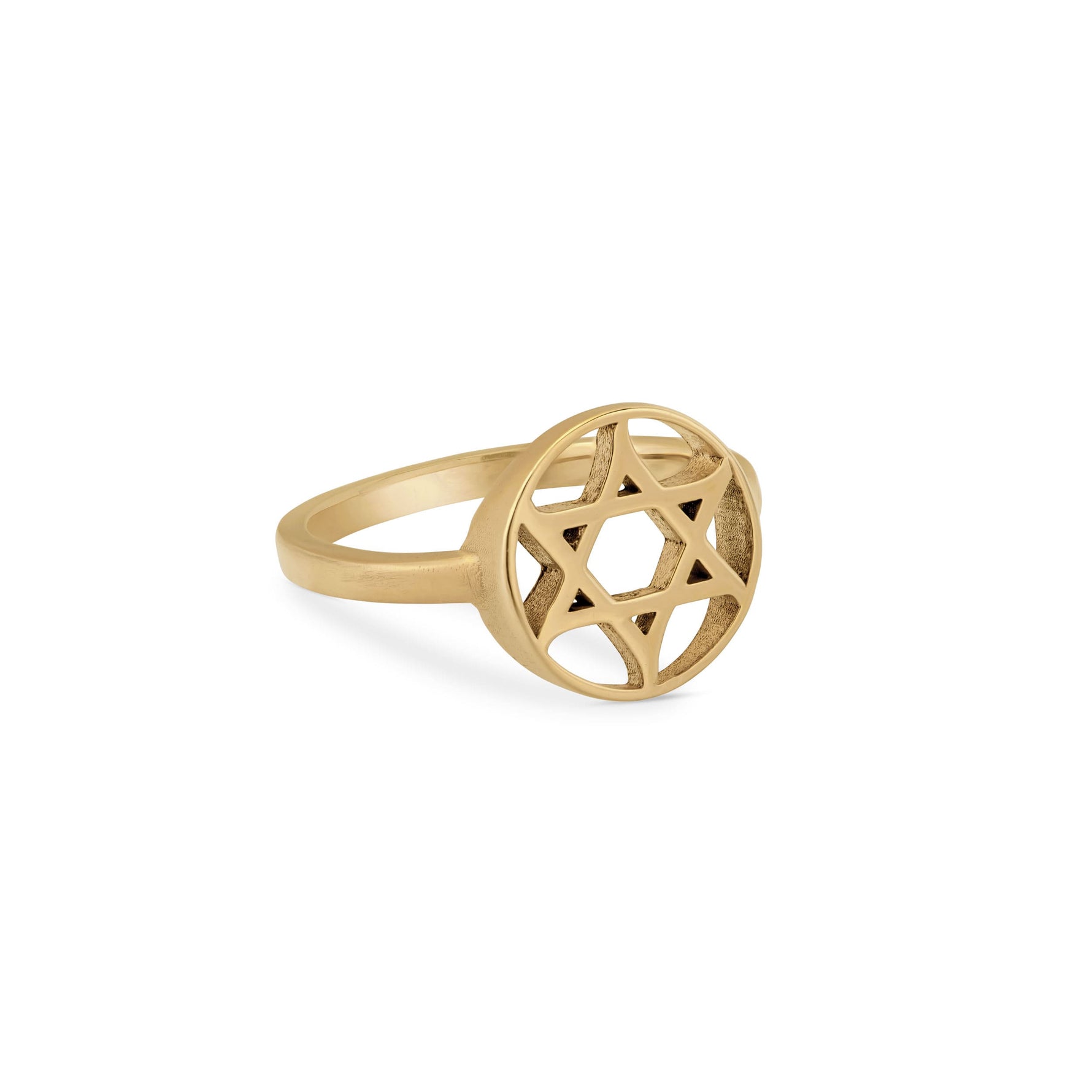 Curved Star of David Ring in 18K Gold Vermeil – side angle view