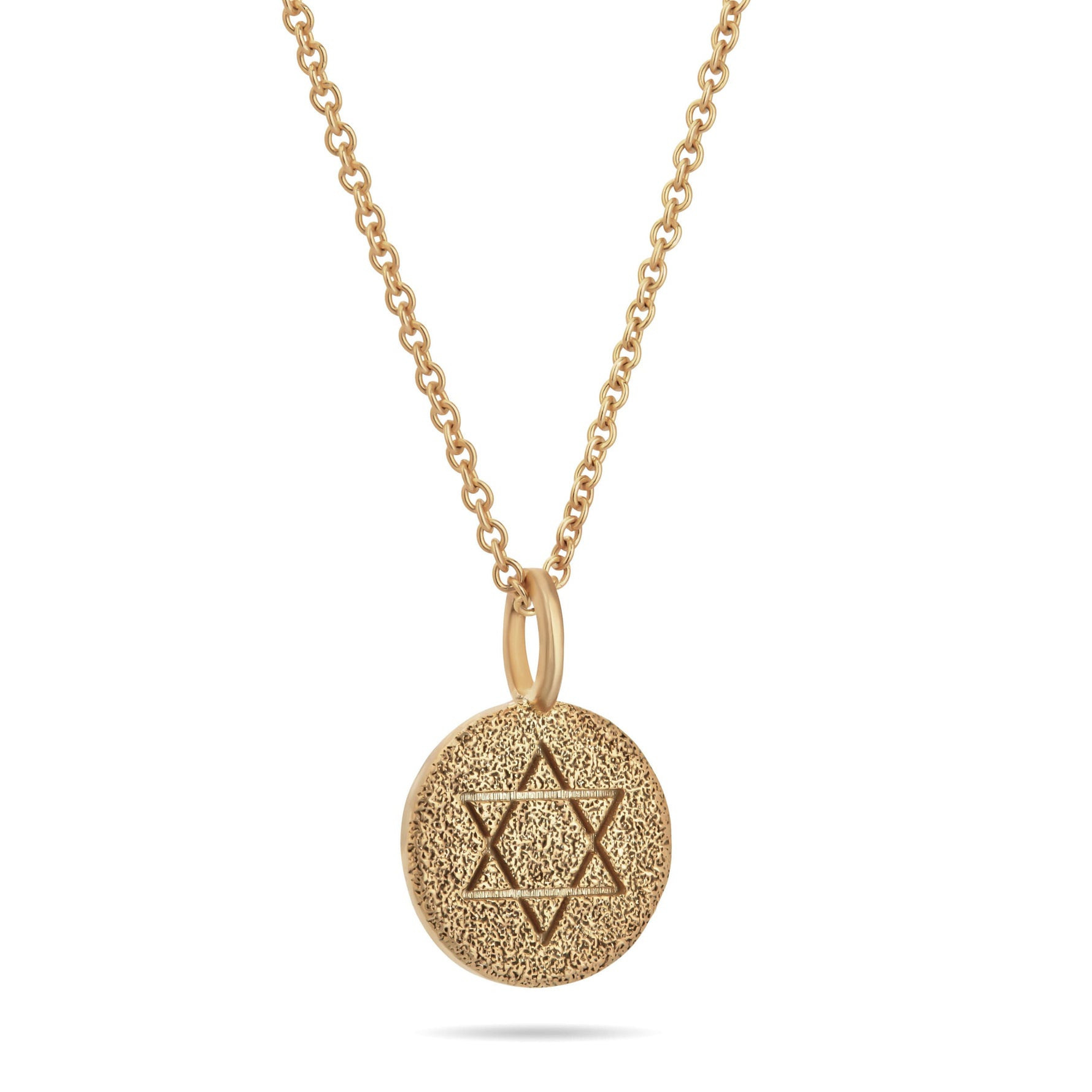 Classic Star of David pendant necklace in 18K gold vermeil displayed on a white background.