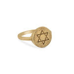 Classic Star of David ring handcrafted in 18K gold vermeil on a clean white background.