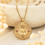 סאל pendant draped on ceramic bowl with dried florals