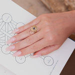 Model tracing while wearing Window to the Soul Ring in a meditative setting